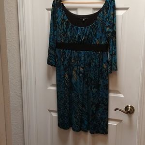 Tiana B Size L Dress Blue Black Multi